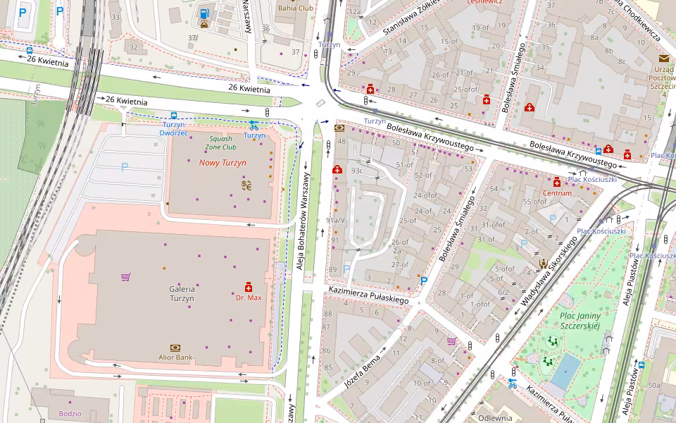 Mapa: GC's, al. Bohaterów Warszawy 91A w Szczecinie